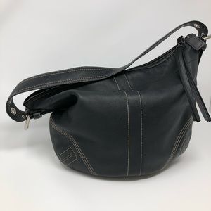 Coach Soho Black Leather Tassel Hobo Shoulder Bag